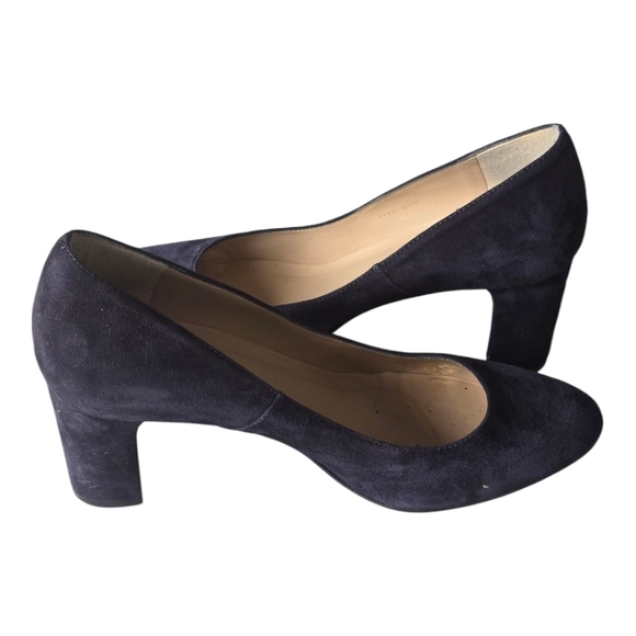LK Bennett Shoes - LK Bennett London Suede Pumps Sz 38 Blue Women Block Heel Comfort